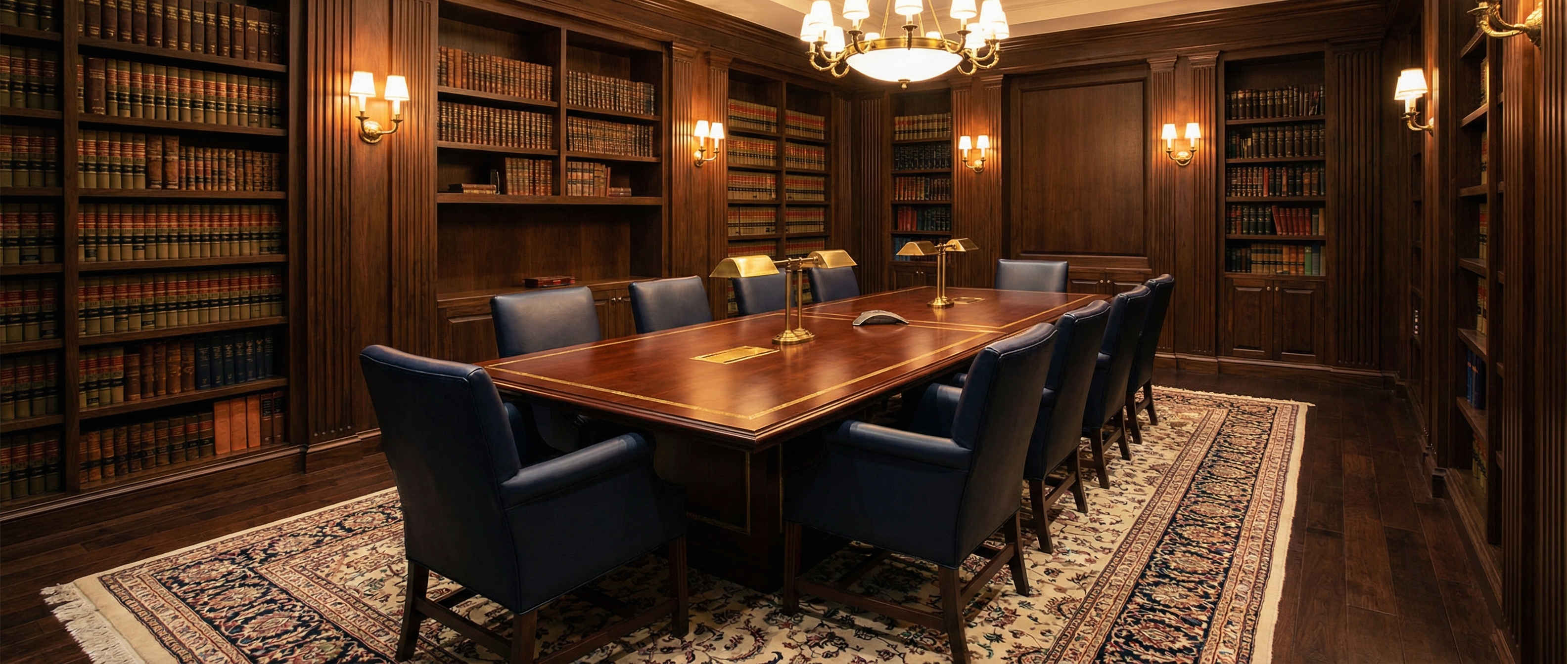 Wnętrze Ryś Kancelaria Adwokacka — eleganckie biuro z biblioteczką prawniczą